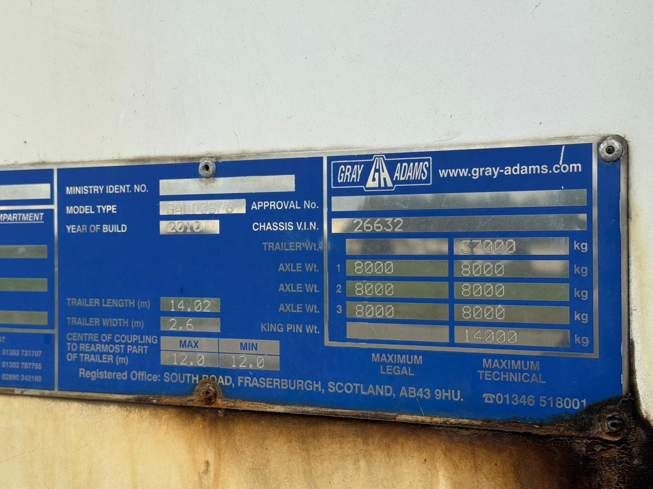 Gray and Adams 2010 Vector 1850 MT – D11 - Naczepa chłodnia: zdjęcie 5 Gray and Adams 2010 Vector 1850 MT – D11 - Naczepa chłodnia: zdjęcie 5