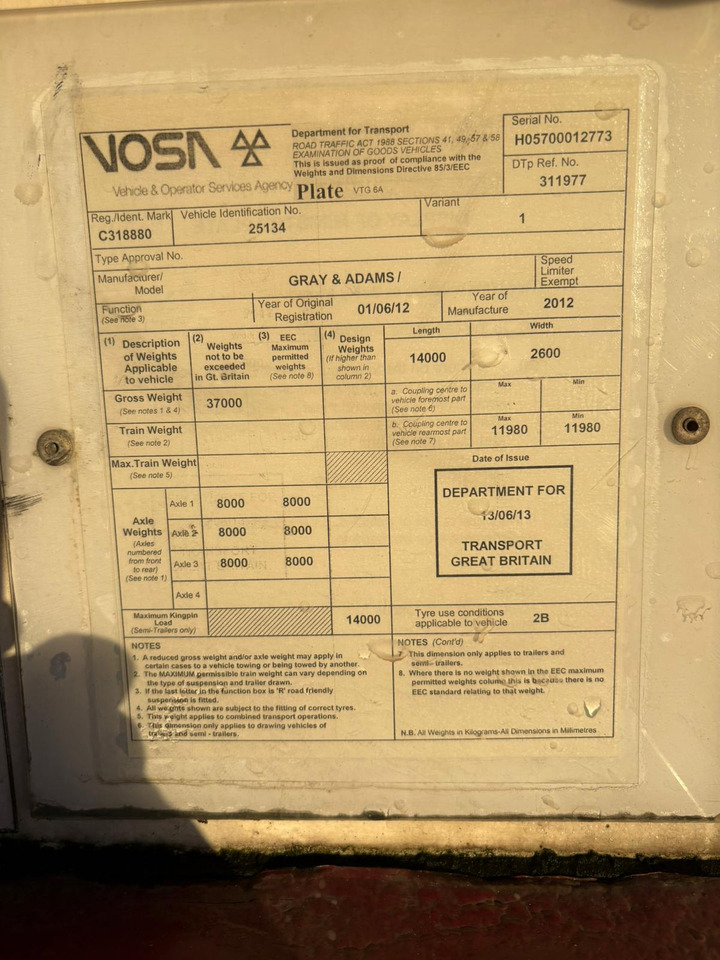 Gray and Adams 2012 SLXE 400 – CBT225ER - Naczepa chłodnia: zdjęcie 2 Gray and Adams 2012 SLXE 400 – CBT225ER - Naczepa chłodnia: zdjęcie 2