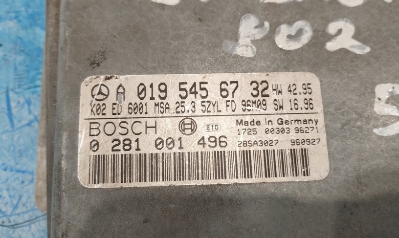 STEROWNIK SILNIKA MERCEDES SPRINTER OM602 2.9 0195456732 0281001496 - Układ elektryczny do Samochodów dostawczych: zdjęcie 2 STEROWNIK SILNIKA MERCEDES SPRINTER OM602 2.9 0195456732 0281001496 - Układ elektryczny do Samochodów dostawczych: zdjęcie 2