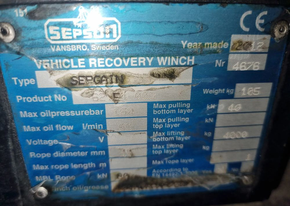 Wciągarka Sepson hydrauliczna - Części zamienne: zdjęcie 4 Wciągarka Sepson hydrauliczna - Części zamienne: zdjęcie 4