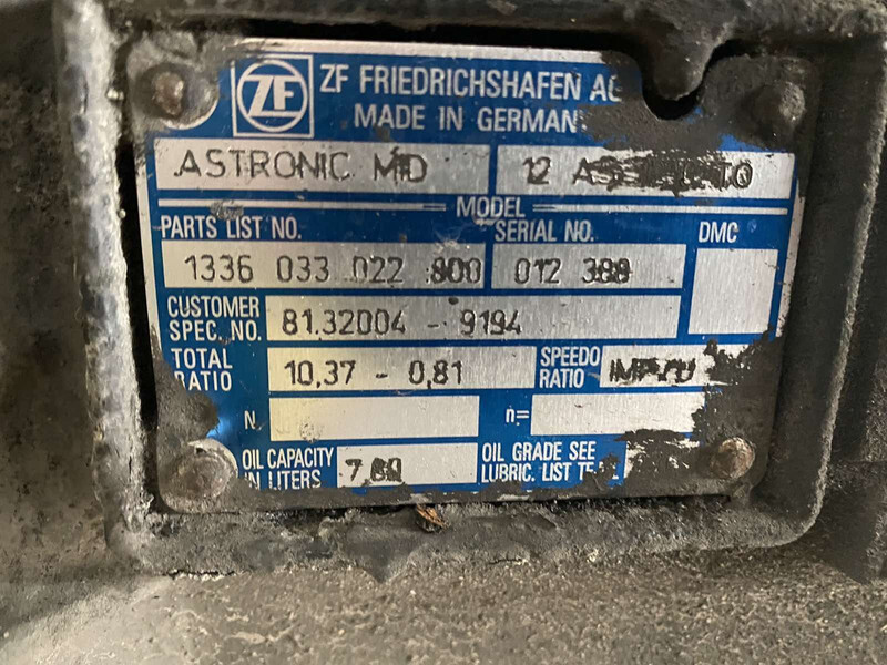 Skrzynia biegów do Samochodów ciężarowych MAN 12AS1210TO: zdjęcie 7 Skrzynia biegów do Samochodów ciężarowych MAN 12AS1210TO: zdjęcie 7