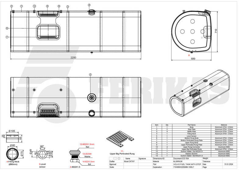 Nowy Zbiornik paliwa do Samochodów ciężarowych Volvo VOLVO RENAULT: zdjęcie 10 Nowy Zbiornik paliwa do Samochodów ciężarowych Volvo VOLVO RENAULT: zdjęcie 10