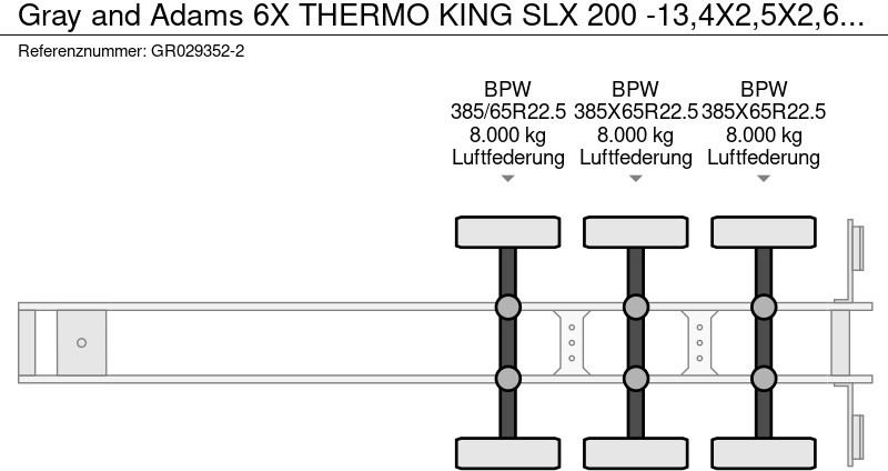 Naczepa chłodnia Gray and Adams 6X THERMO KING SLX 200 -13,4X2,5X2,6 METER - BPW DRUM BRAKES: zdjęcie 13 Naczepa chłodnia Gray and Adams 6X THERMO KING SLX 200 -13,4X2,5X2,6 METER - BPW DRUM BRAKES: zdjęcie 13