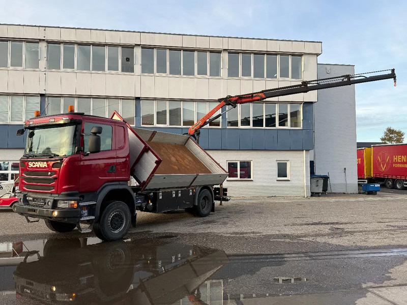 Scania G370 4X4 EURO 6 + 3-SIDE TIPPER + PALFINGER PK9002 + REMOTE - Wywrotka, Samochod ciężarowy z HDS: zdjęcie 1 Scania G370 4X4 EURO 6 + 3-SIDE TIPPER + PALFINGER PK9002 + REMOTE - Wywrotka, Samochod ciężarowy z HDS: zdjęcie 1