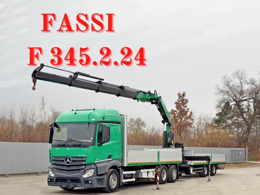 Mercedes-Benz ACTROS 264 * FASSI F 345.24 + FUNK + Anhänger - Samochod ciężarowy z HDS: zdjęcie 1 Mercedes-Benz ACTROS 264 * FASSI F 345.24 + FUNK + Anhänger - Samochod ciężarowy z HDS: zdjęcie 1