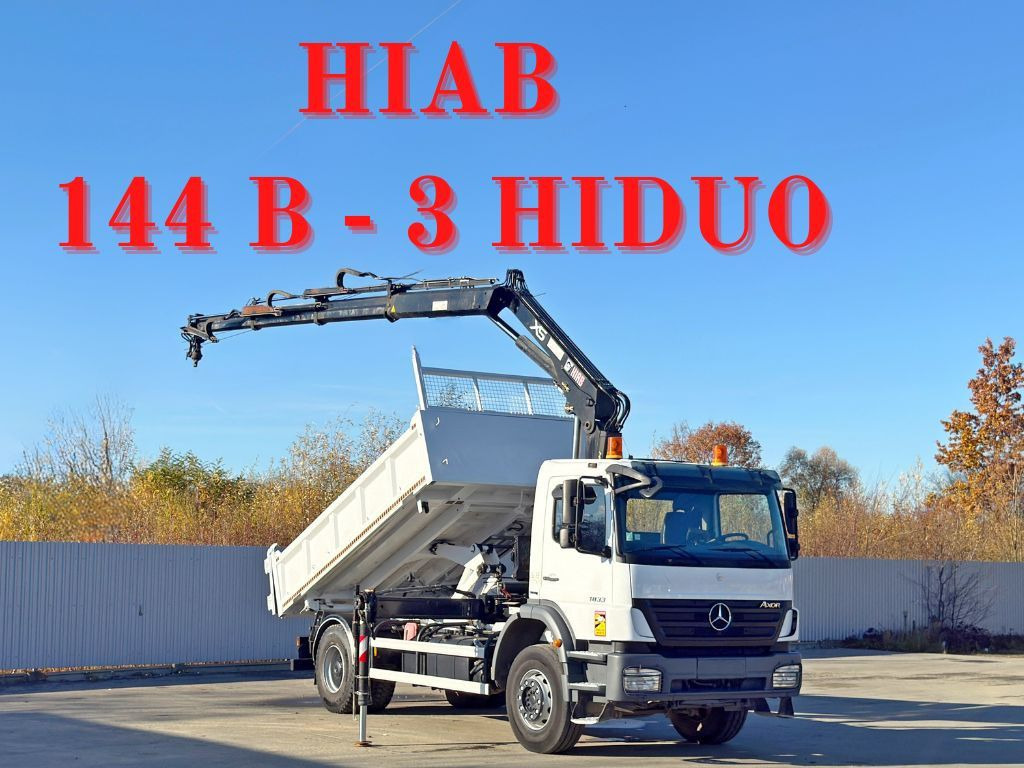 Mercedes-Benz AXOR 1833 * HIAB 144 B - 3 HIDUO + FUNK * TOP - Wywrotka, Samochod ciężarowy z HDS: zdjęcie 1 Mercedes-Benz AXOR 1833 * HIAB 144 B - 3 HIDUO + FUNK * TOP - Wywrotka, Samochod ciężarowy z HDS: zdjęcie 1