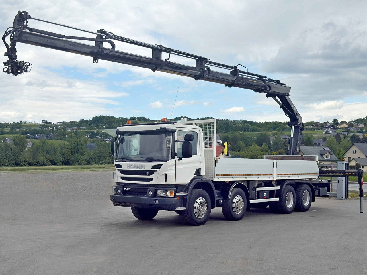 Scania P 410*PLATFORM 7,00m*HIAB 244 E-5 HIPRO+FUNK/8x4 Scania P 410*PRITSCHE 7,00m*HIAB 244 E-5 HIPRO+FUNK/8x4 - Samochod ciężarowy z HDS, Samochód ciężarowy skrzyniowy/ Platforma: zdjęcie 2 Scania P 410*PLATFORM 7,00m*HIAB 244 E-5 HIPRO+FUNK/8x4 Scania P 410*PRITSCHE 7,00m*HIAB 244 E-5 HIPRO+FUNK/8x4 - Samochod ciężarowy z HDS, Samochód ciężarowy skrzyniowy/ Platforma: zdjęcie 2