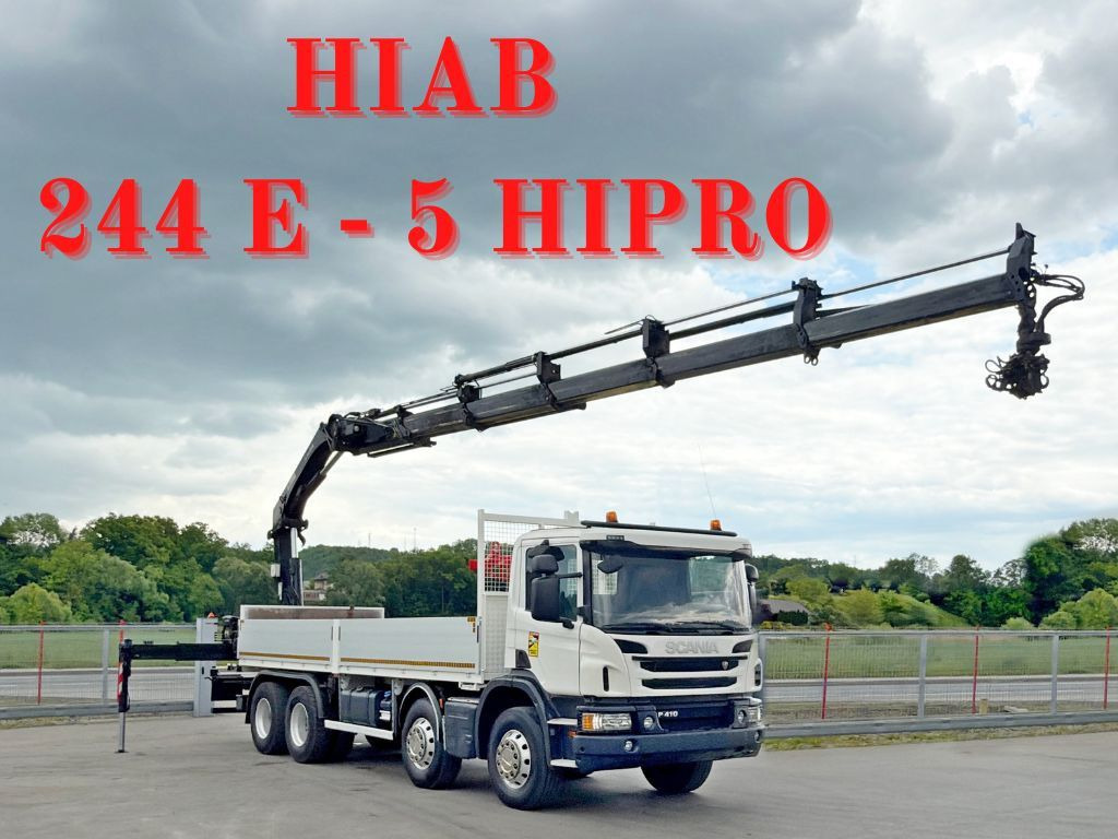 Scania P 410*PLATFORM 7,00m*HIAB 244 E-5 HIPRO+FUNK/8x4 Scania P 410*PRITSCHE 7,00m*HIAB 244 E-5 HIPRO+FUNK/8x4 - Samochod ciężarowy z HDS, Samochód ciężarowy skrzyniowy/ Platforma: zdjęcie 1 Scania P 410*PLATFORM 7,00m*HIAB 244 E-5 HIPRO+FUNK/8x4 Scania P 410*PRITSCHE 7,00m*HIAB 244 E-5 HIPRO+FUNK/8x4 - Samochod ciężarowy z HDS, Samochód ciężarowy skrzyniowy/ Platforma: zdjęcie 1