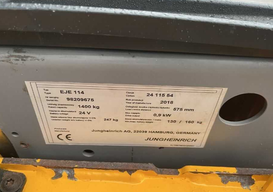Jungheinrich EJE114 - Wózek paletowy: zdjęcie 4 Jungheinrich EJE114 - Wózek paletowy: zdjęcie 4