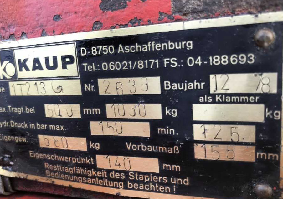 Kaup 1T213G, Kartonklammer - Chwytak do wózka widłowego do Urządzeń transportu wewnętrznego: zdjęcie 1 Kaup 1T213G, Kartonklammer - Chwytak do wózka widłowego do Urządzeń transportu wewnętrznego: zdjęcie 1