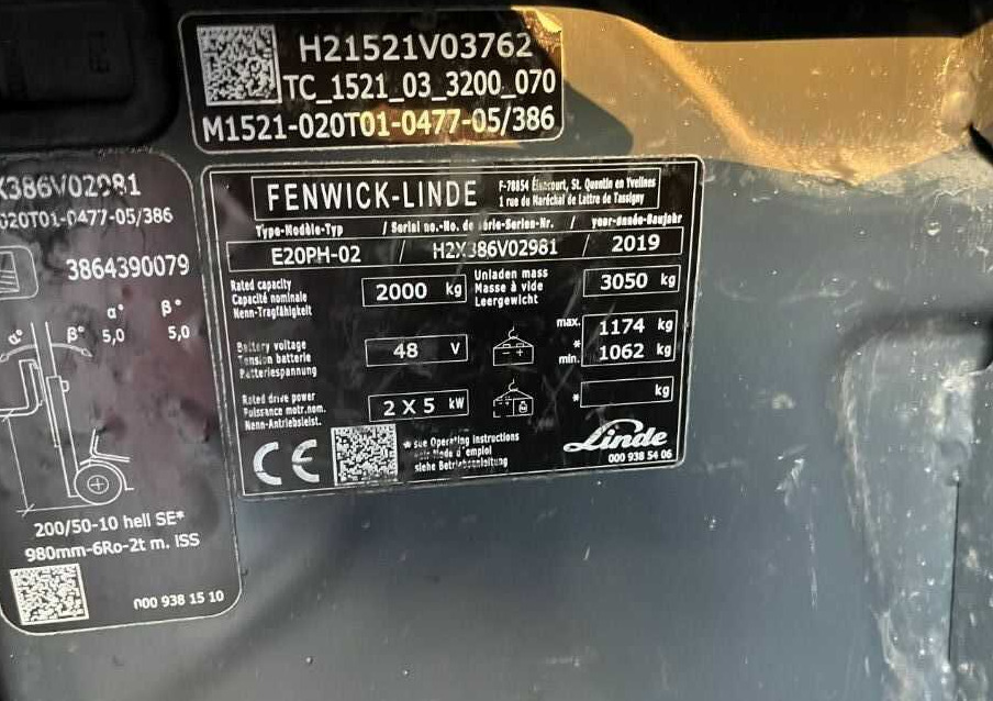 Linde E20PH-02 - Wózek widłowy elektryczny: zdjęcie 4 Linde E20PH-02 - Wózek widłowy elektryczny: zdjęcie 4