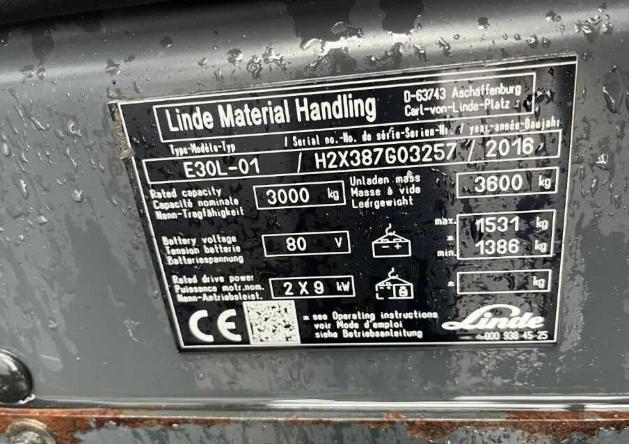 Linde E30-01 - Wózek widłowy elektryczny: zdjęcie 4 Linde E30-01 - Wózek widłowy elektryczny: zdjęcie 4