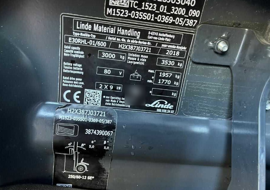 Linde E30RHL/600 - Wózek widłowy elektryczny: zdjęcie 4 Linde E30RHL/600 - Wózek widłowy elektryczny: zdjęcie 4