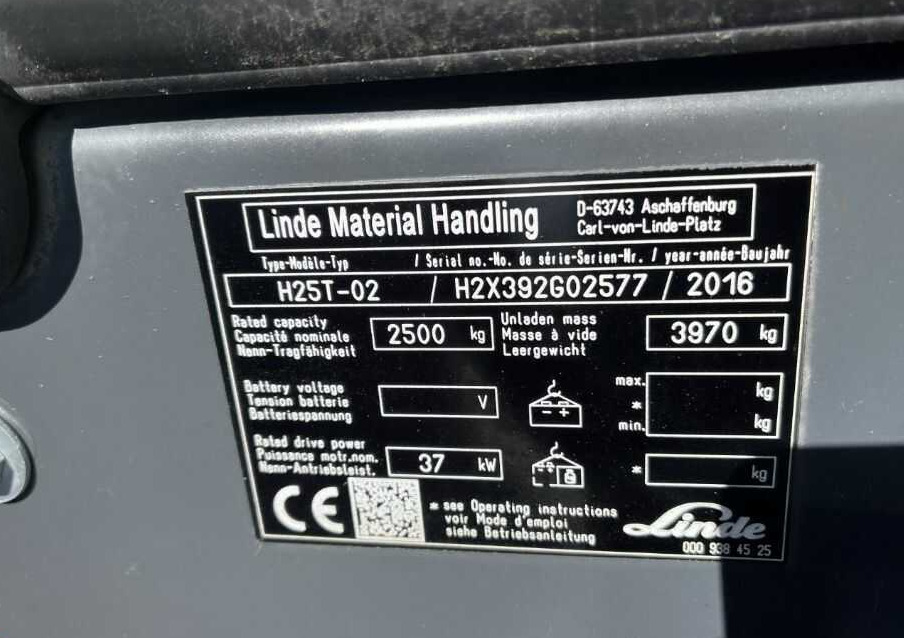 Linde H25T-02 - Wózek widłowy gazowy: zdjęcie 2 Linde H25T-02 - Wózek widłowy gazowy: zdjęcie 2