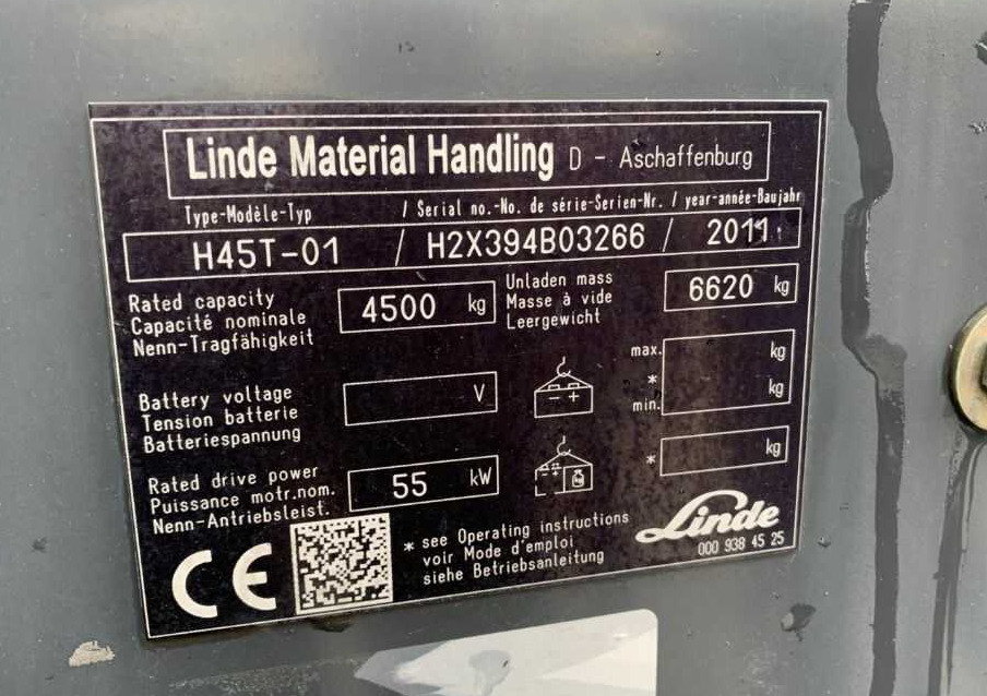 Linde H45T-01 - Wózek widłowy gazowy: zdjęcie 2 Linde H45T-01 - Wózek widłowy gazowy: zdjęcie 2