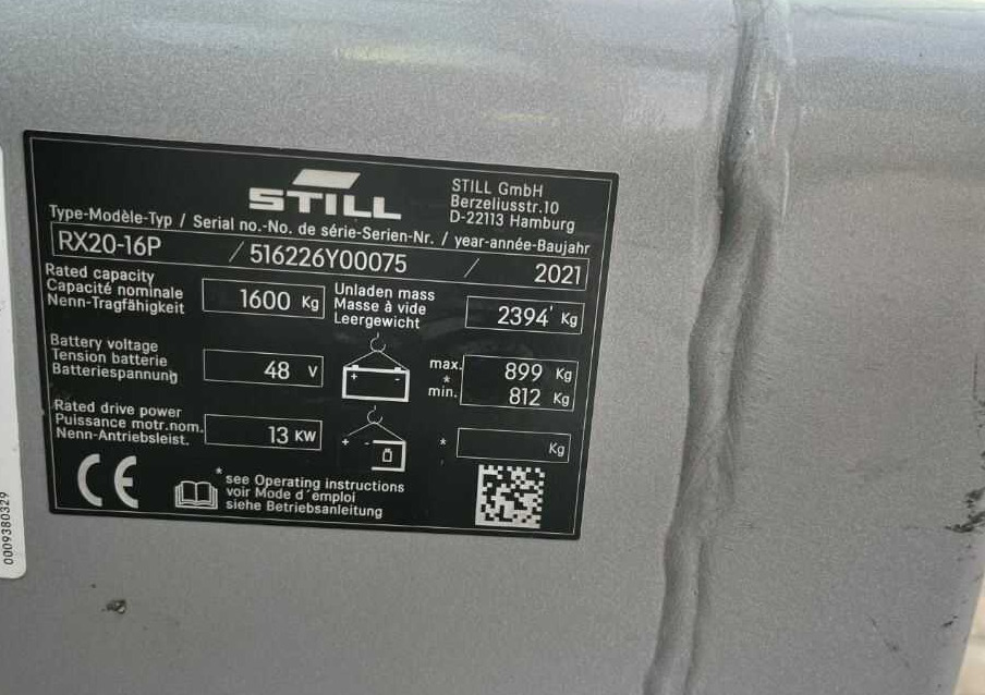 Still RX20-16 - Wózek widłowy elektryczny: zdjęcie 4 Still RX20-16 - Wózek widłowy elektryczny: zdjęcie 4