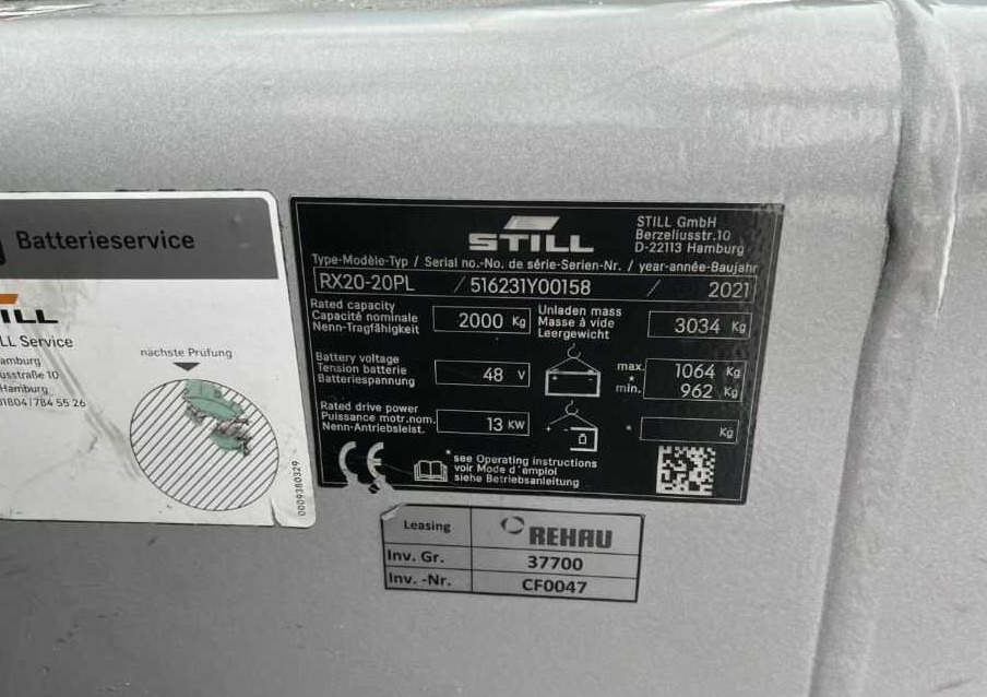 Still RX20-20PL - Wózek widłowy elektryczny: zdjęcie 4 Still RX20-20PL - Wózek widłowy elektryczny: zdjęcie 4